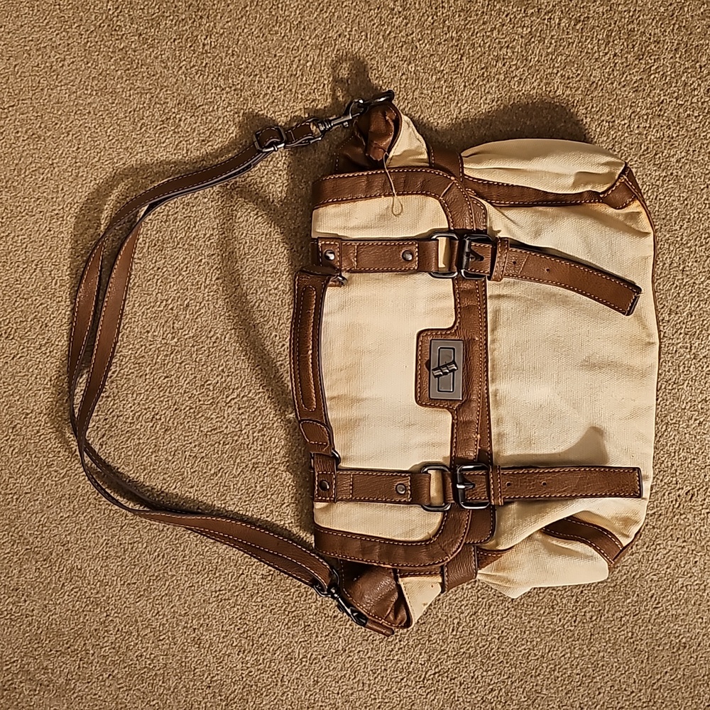 ALDO Messenger Canvas Faux Leather Bag